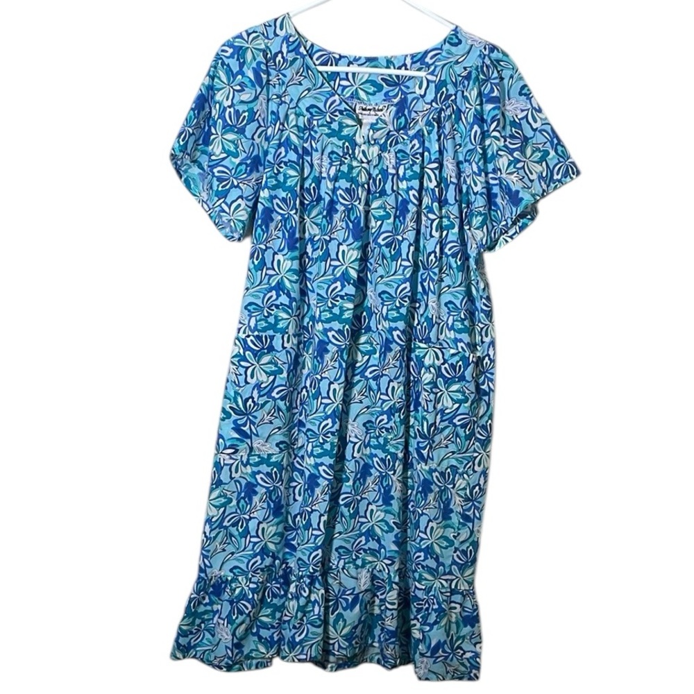 Anthony Richards Light Blue Floral Muumuu Dress